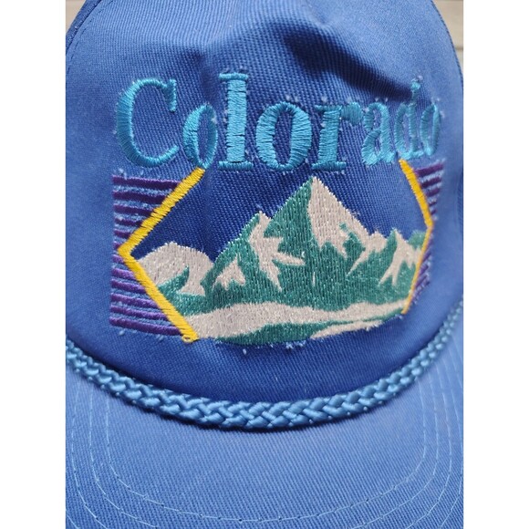 Vintage COLORADO SNAPBACK HAT Cap Headliners Mountain Blue 80s 90s Trucker - Picture 5 of 8